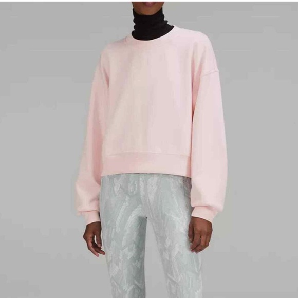 lululemon athletica Sweaters - 72. Lululemon perfectly oversized cropped crew softstreme strawberry milkshake 8